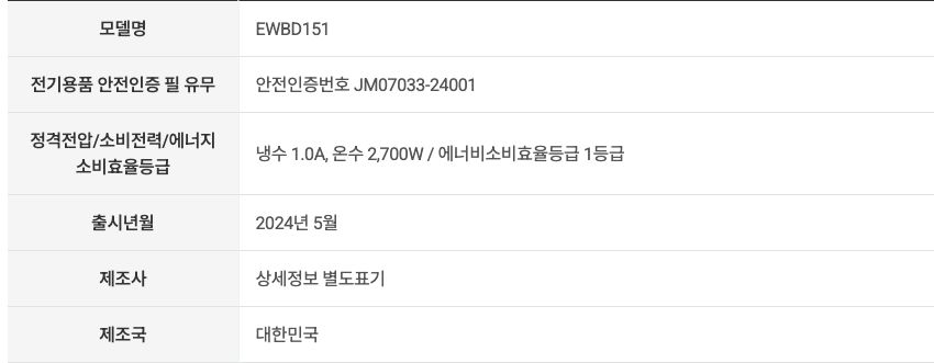 세스코 살균온 정수기 5중안심(냉온정) EW-BD151 상세 이미지 7