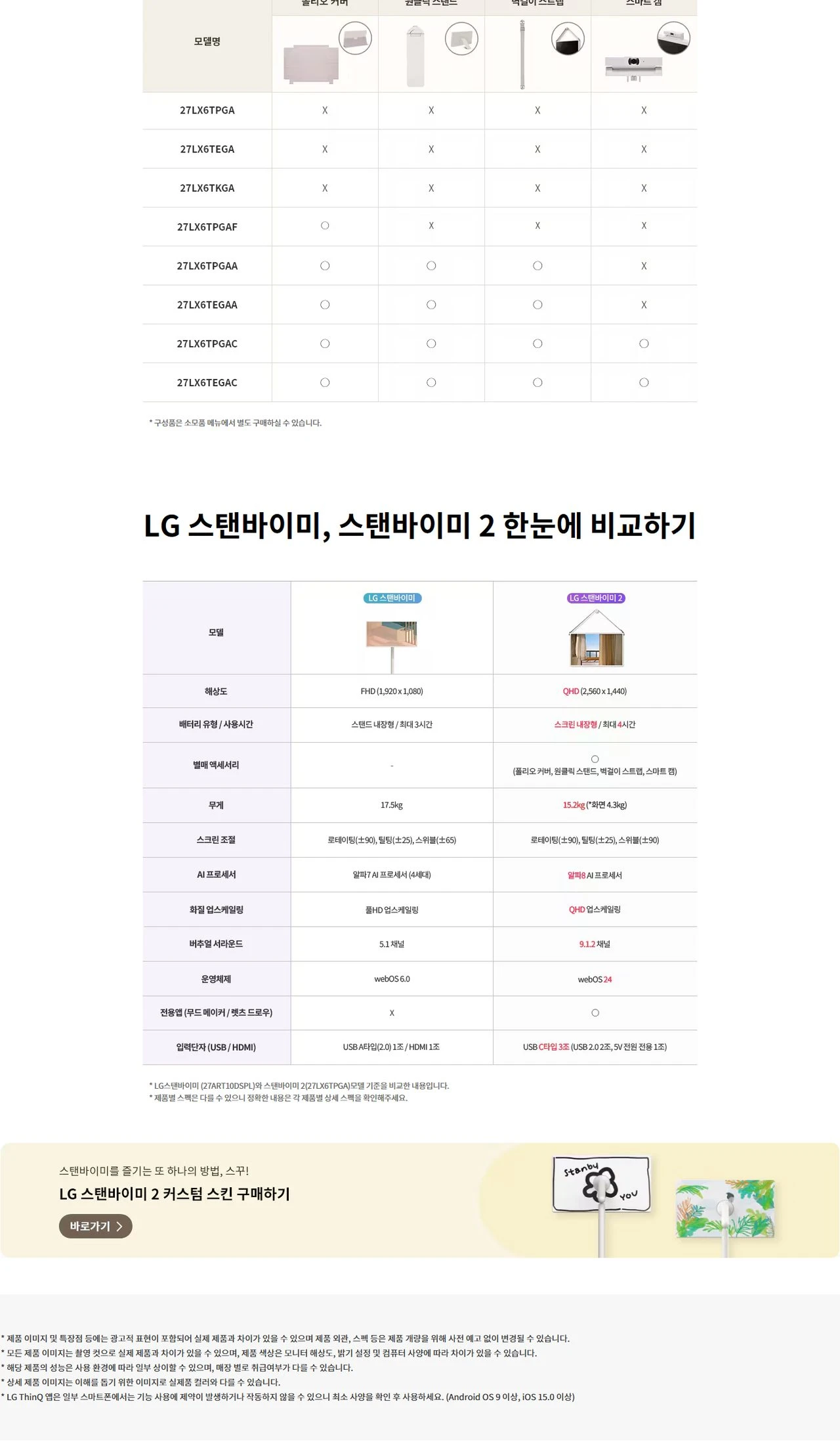 LG 스탠바이미 2 (27인치) TV + LG 스탠바이미 스피커 27LX6TPGA.AKXT7SC 상세 이미지 7