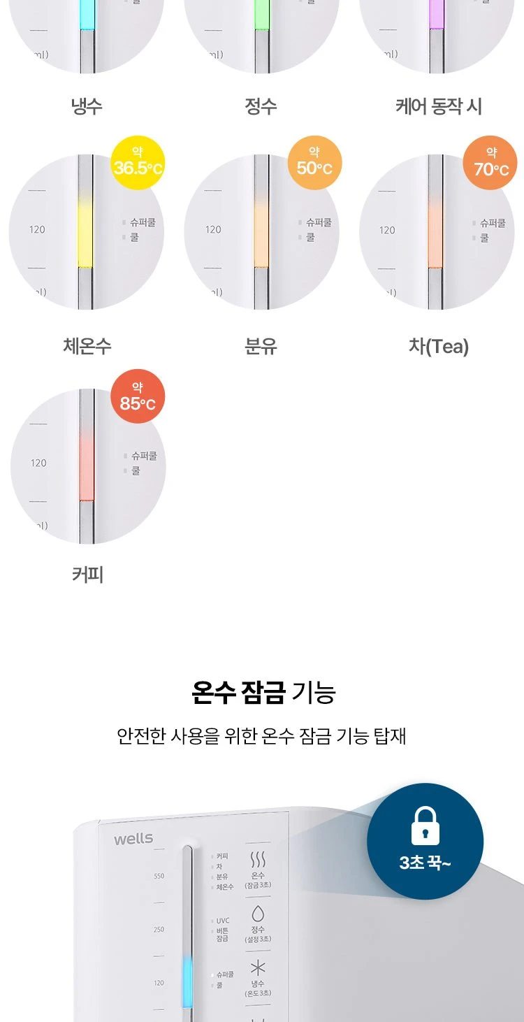 웰스 슈퍼쿨링2 정수기(냉정) WT652NWA 상세 이미지 10